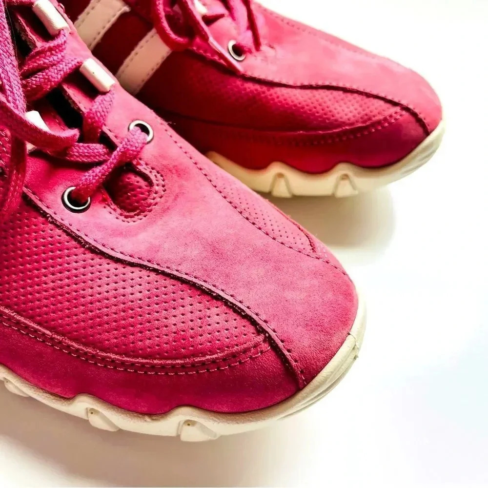 Nwot Hotter Leanne Pink Confort Concept Leather Lace Up Sneakers - Picture 6 of 10